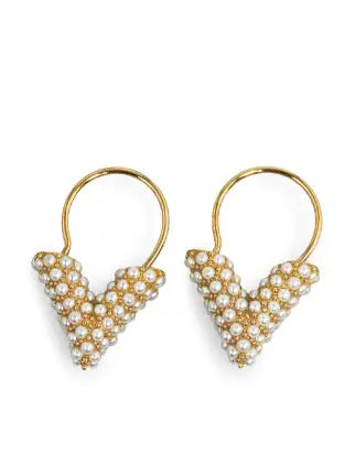 Louis Vuitton Essential V Perle Hoop 18K Gold Earrings product image 3, provided for visual reference and product detail