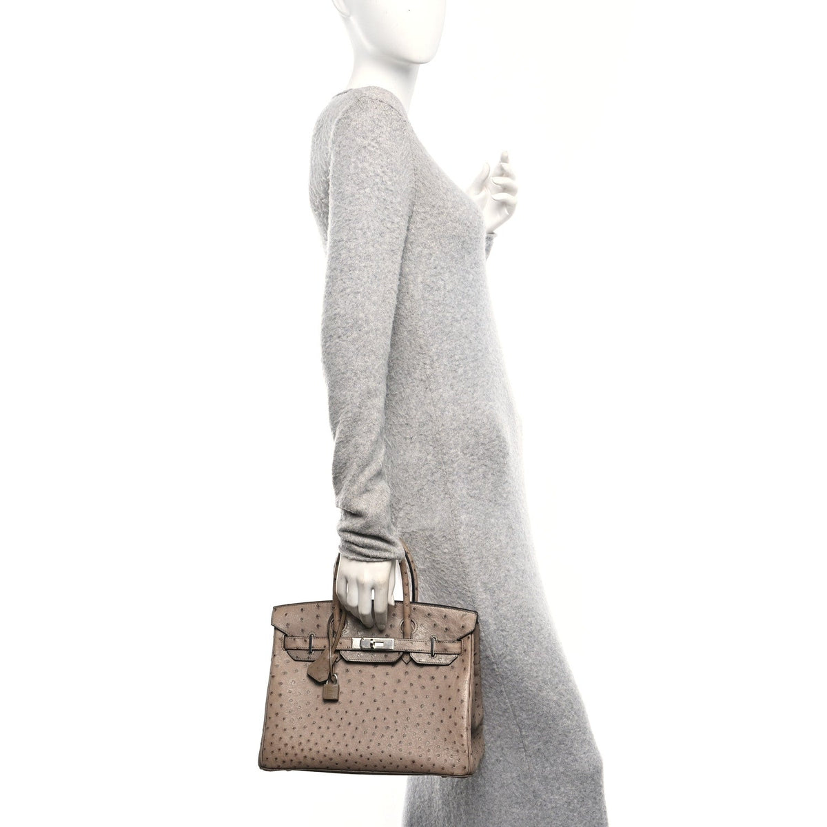 Ostrich Birkin 30 Mousse product image 3, provided for visual reference and product detail review
