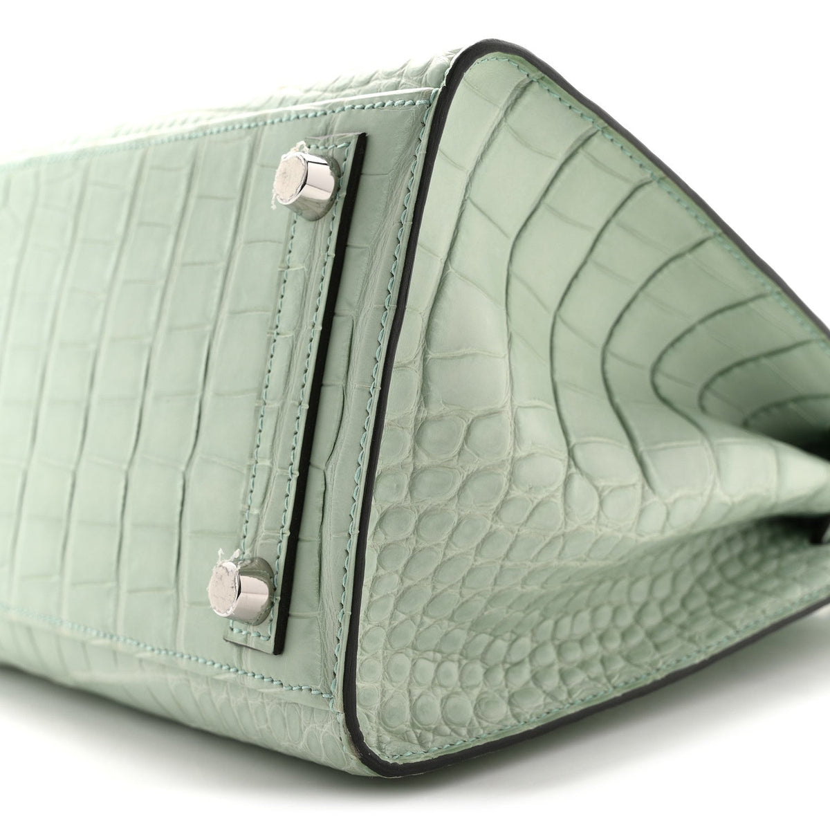 Matte Alligator Birkin Sellier 25 Vert D'eau product image 10, provided for visual reference and product detail review