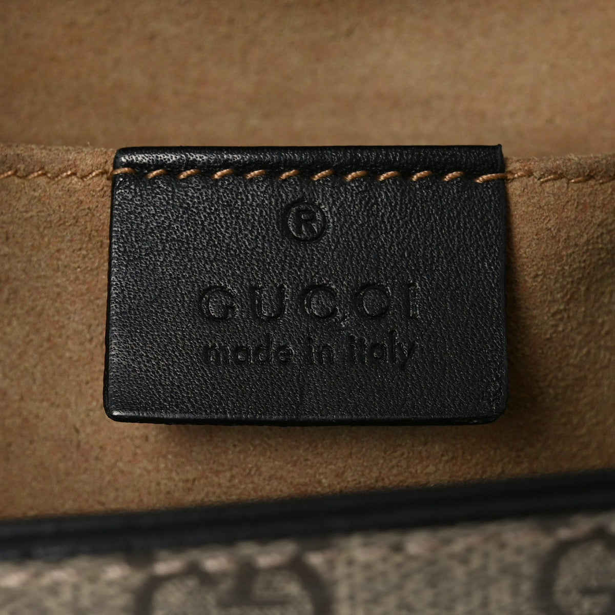 GG Supreme Monogram Calfskin Small Padlock Shoulder Bag Beige Black Cuir product image 6, provided for visual reference and