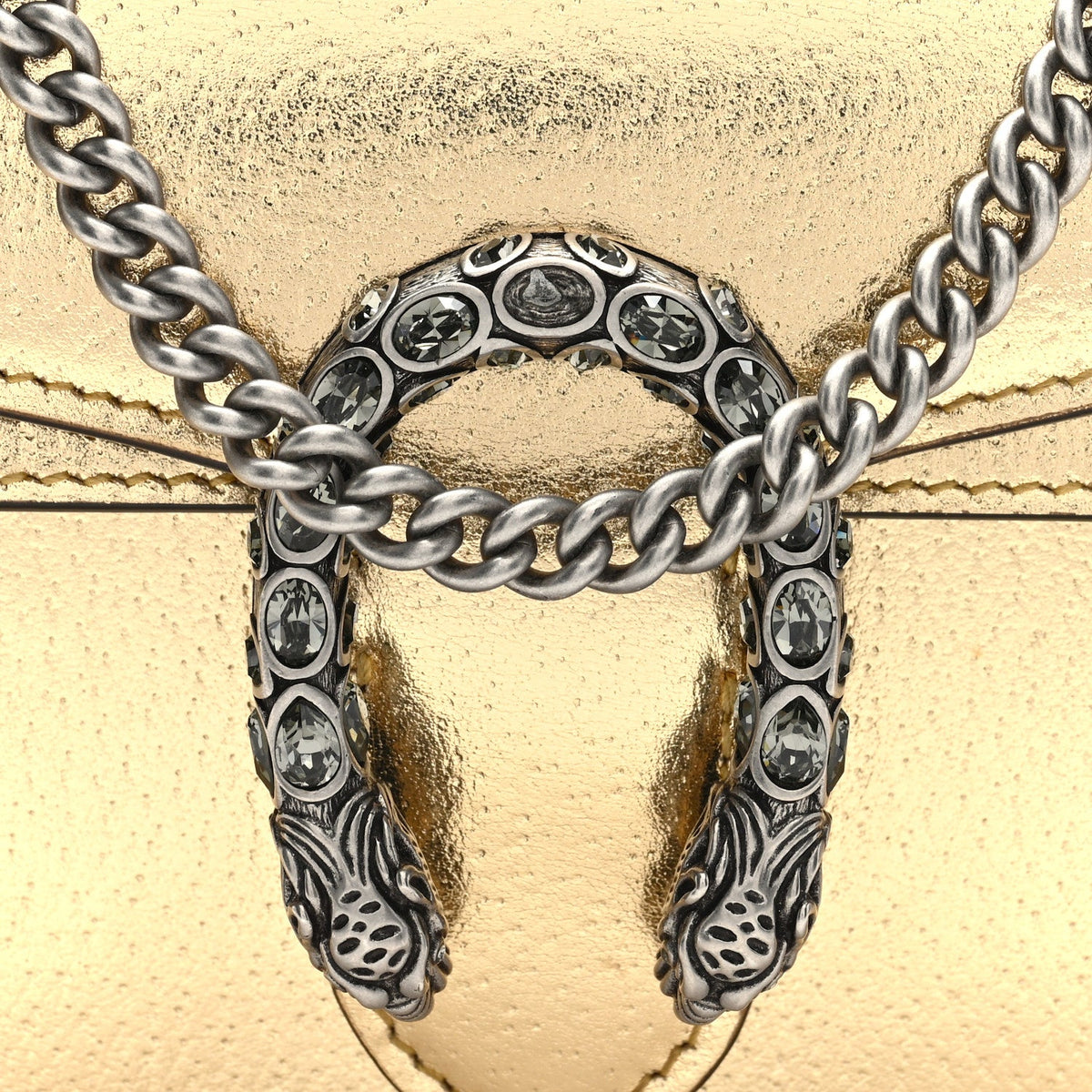 Metallic Calfskin Super Mini Dionysus Shoulder Bag Gold product image 7, provided for visual reference and product detail