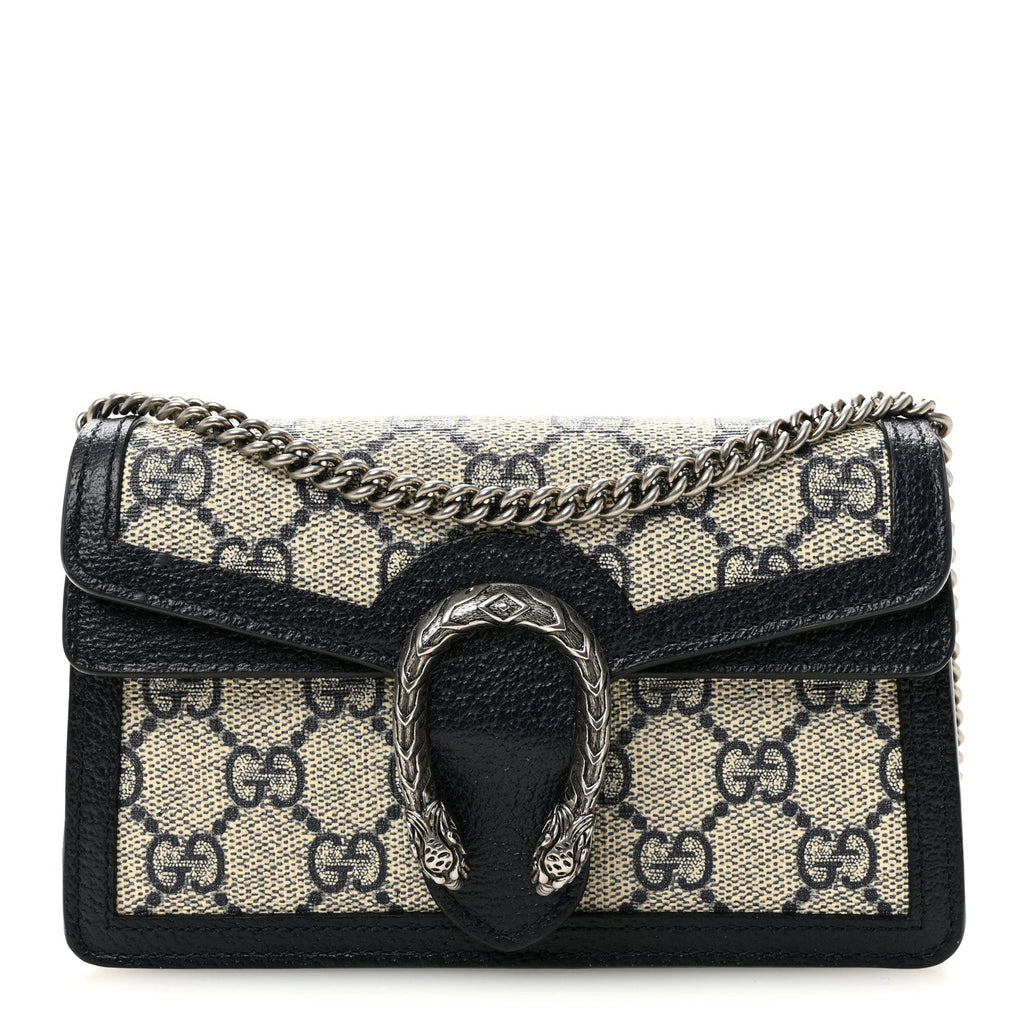 GG Supreme Monogram Textured Dollar Calfskin Super Mini Dionysus Shoulder Bag Beige Blue product image 1, provided for