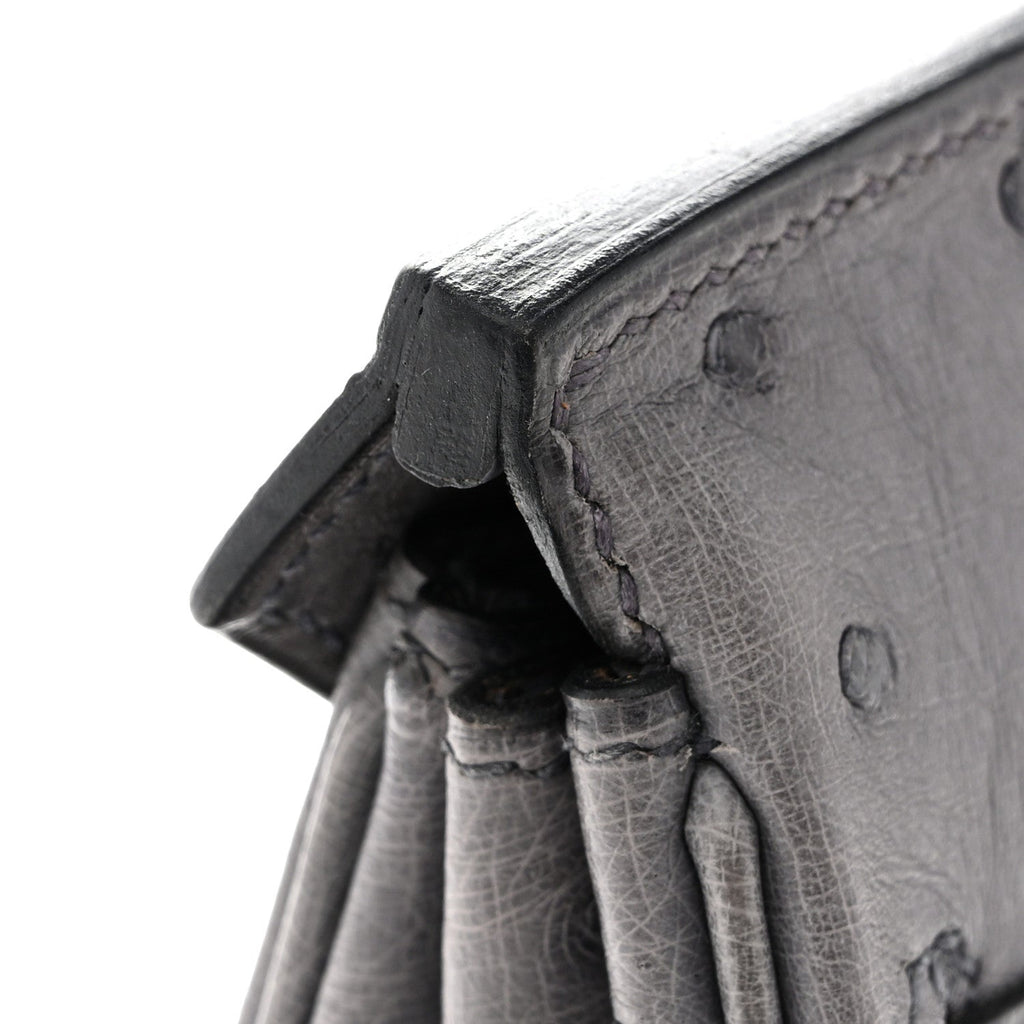 Ostrich Birkin 25 Gris Agate product image 11, provided for visual reference and product detail review