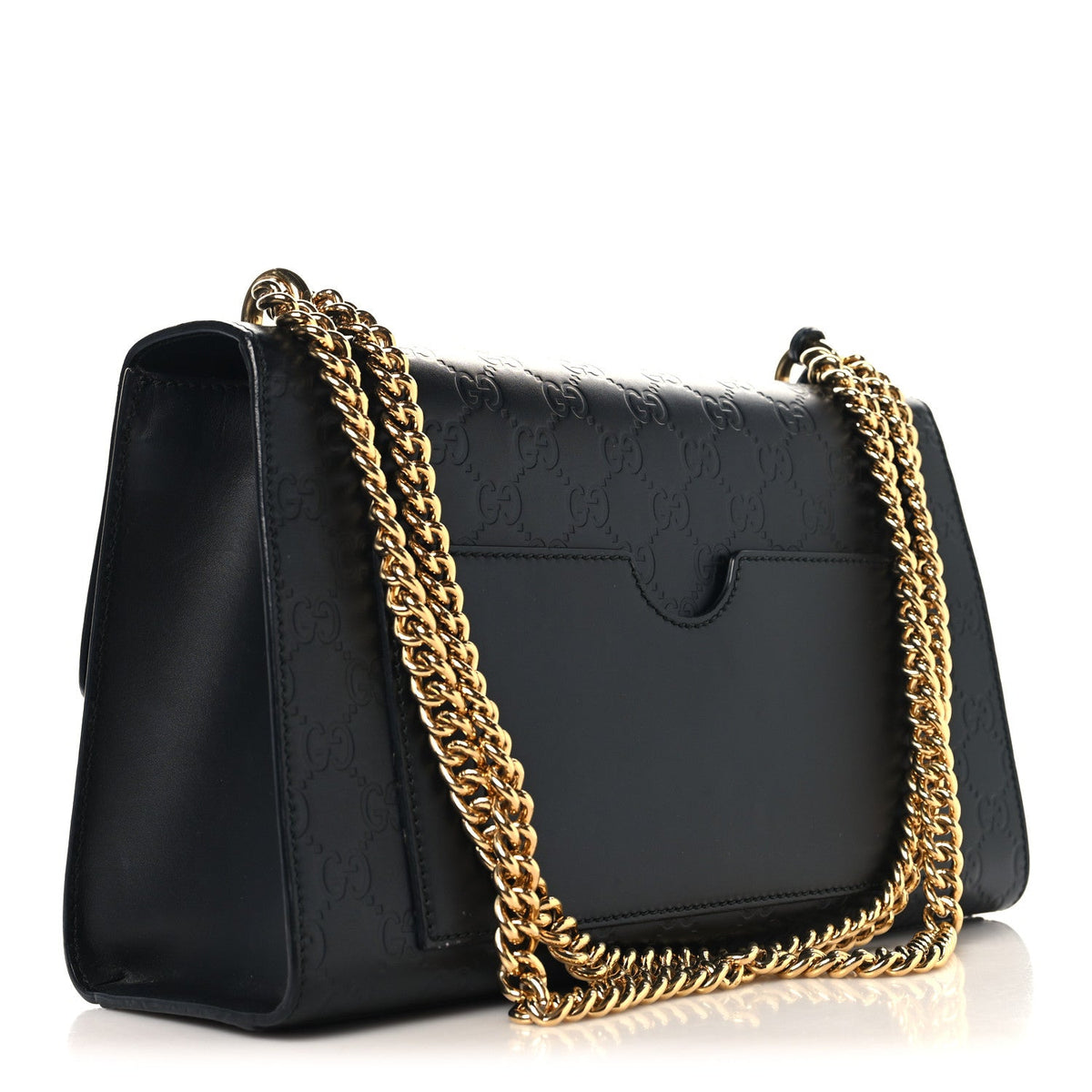 Guccissima Medium Padlock Shoulder Bag Black product image 3, provided for visual reference and product detail review