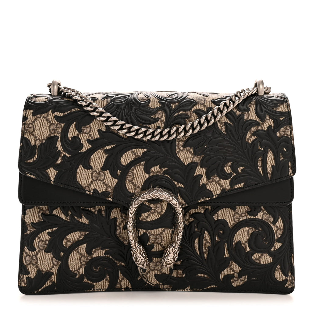 GG Supreme Monogram Arabesque Medium Dionysus Shoulder Bag Black product image 1, provided for visual reference and product