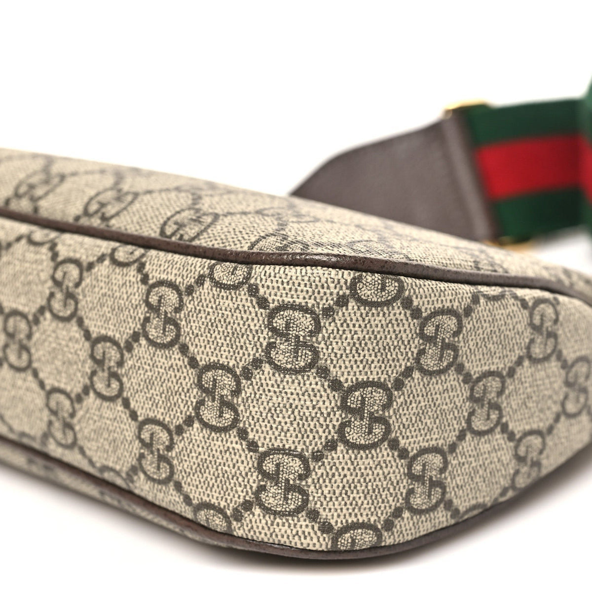 GG Supreme Monogram Textured Dollar Calfskin Web Small Ophidia GG Handbag Beige Ebony New Acero product image 10, provided