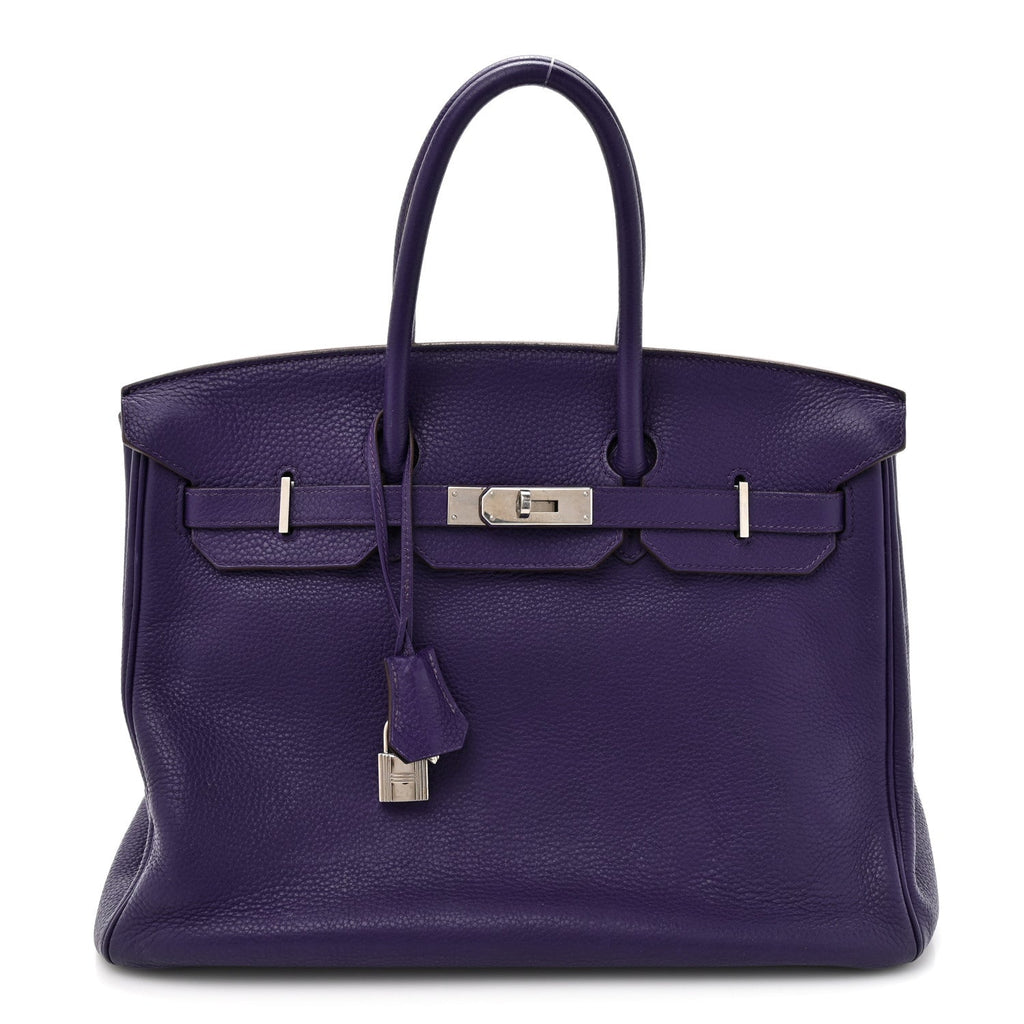 Taurillon Clemence Birkin 35 Iris product image 1, provided for visual reference and product detail review