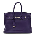 Taurillon Clemence Birkin 35 Iris product image 1, provided for visual reference and product detail review
