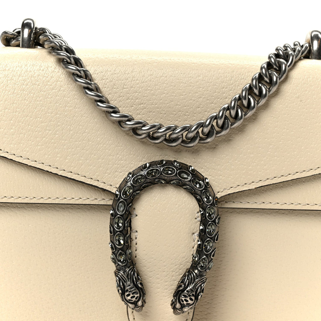 Textured Calfskin Crystal Mini Dionysus Shoulder Bag Mystic White product image 9, provided for visual reference and product