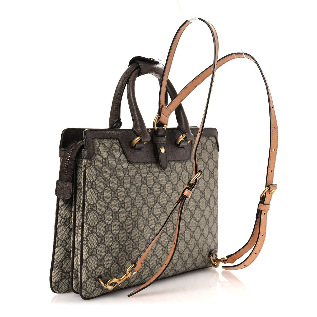 GG Supreme Monogram Web Ophidia Convertible Backpack Beige New Acero product image 3, provided for visual reference and