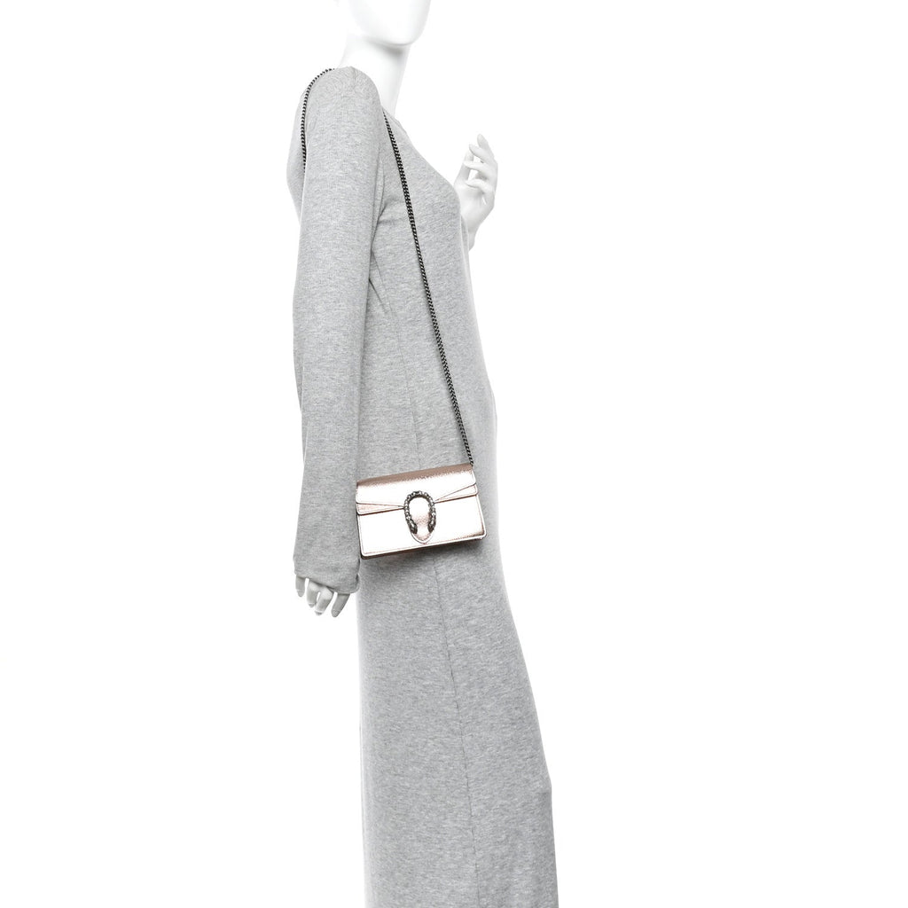 Metallic Calfskin Super Mini Dionysus Shoulder Bag Rose Gold product image 2, provided for visual reference and product