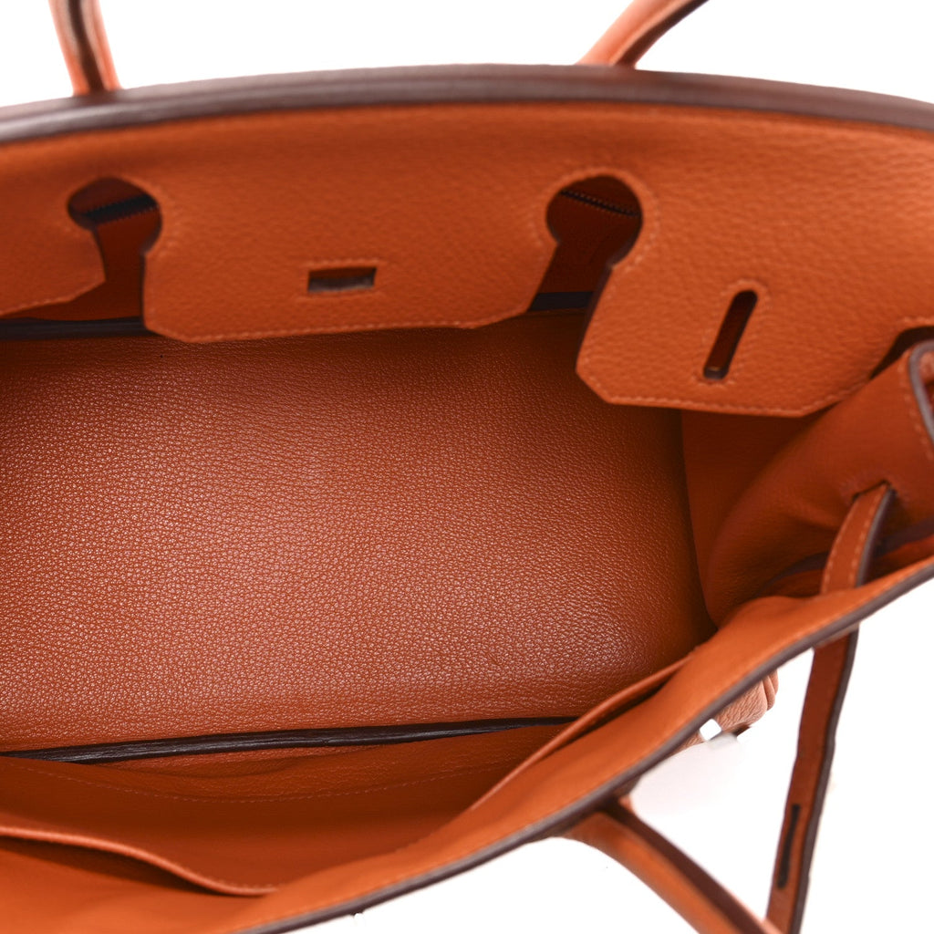 Taurillon Clemence Birkin 30 Orange product image 5, provided for visual reference and product detail review