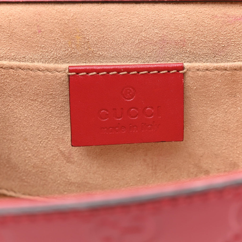 Guccissima Small Padlock Shoulder Bag Hibiscus Red product image 6, provided for visual reference and product detail review