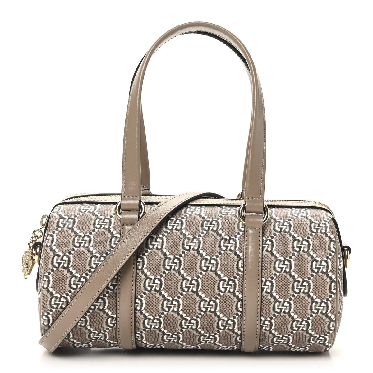 GG Shadow Monogram Ophidia Top Handle Bowler Bag Taupe product image 1, provided for visual reference and product detail