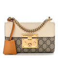 GG Supreme Monogram Calfskin Small Padlock Shoulder Bag Beige Mystic White Sun Oil product image 1, provided for visual