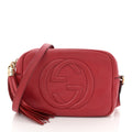 Pebbled Calfskin Small Soho Disco Bag Vibrant Red product image 1, provided for visual reference and product detail review
