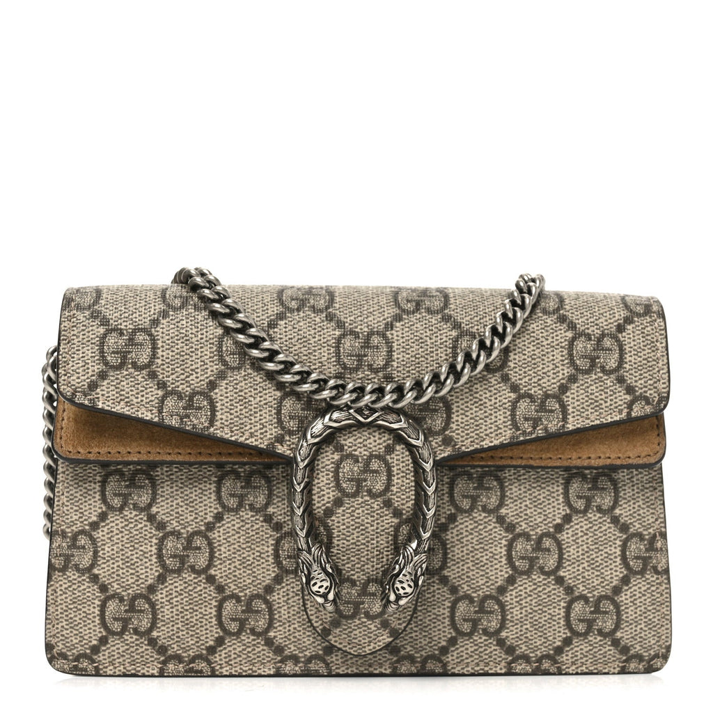 GG Supreme Monogram Super Mini Dionysus Shoulder Bag Taupe product image 1, provided for visual reference and product detail