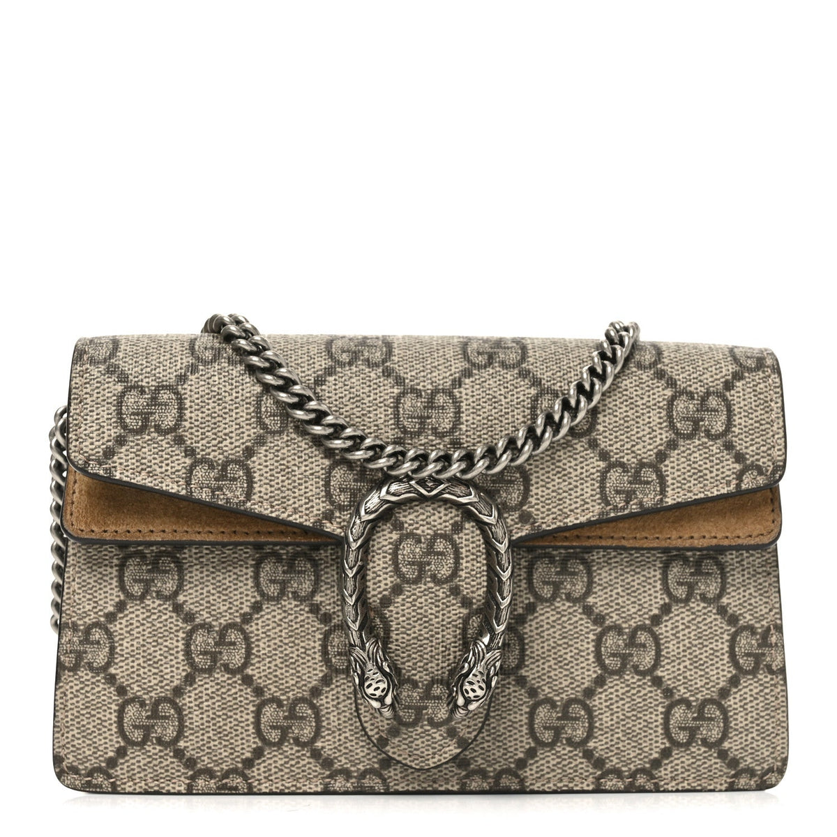 GG Supreme Monogram Super Mini Dionysus Shoulder Bag Taupe product image 1, provided for visual reference and product detail