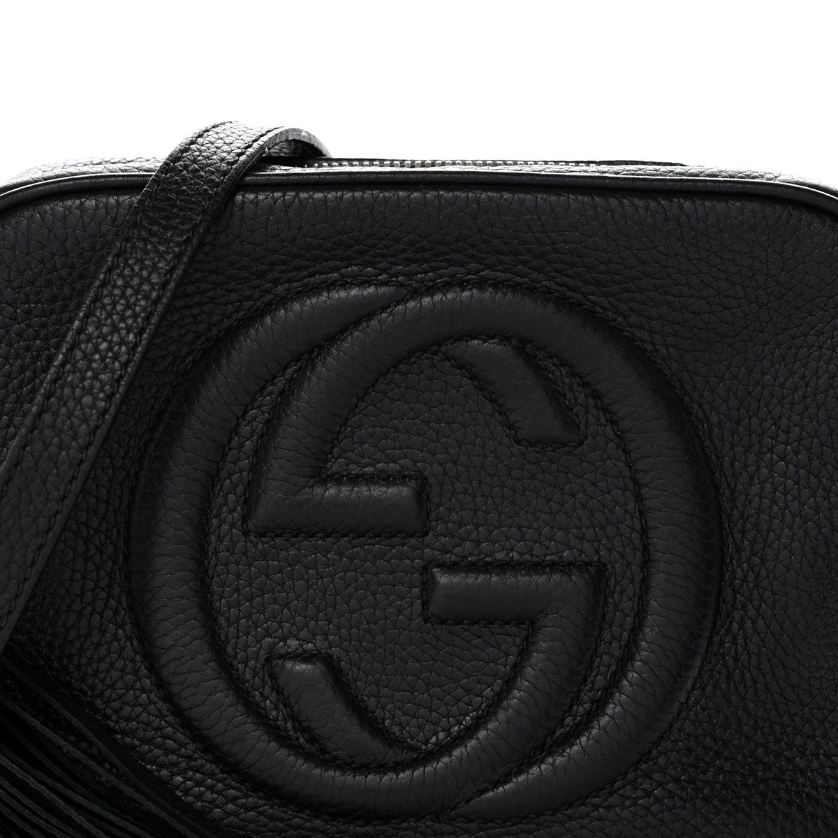 Pebbled Calfskin Small Soho Disco Bag Black product image 9, provided for visual reference and product detail review