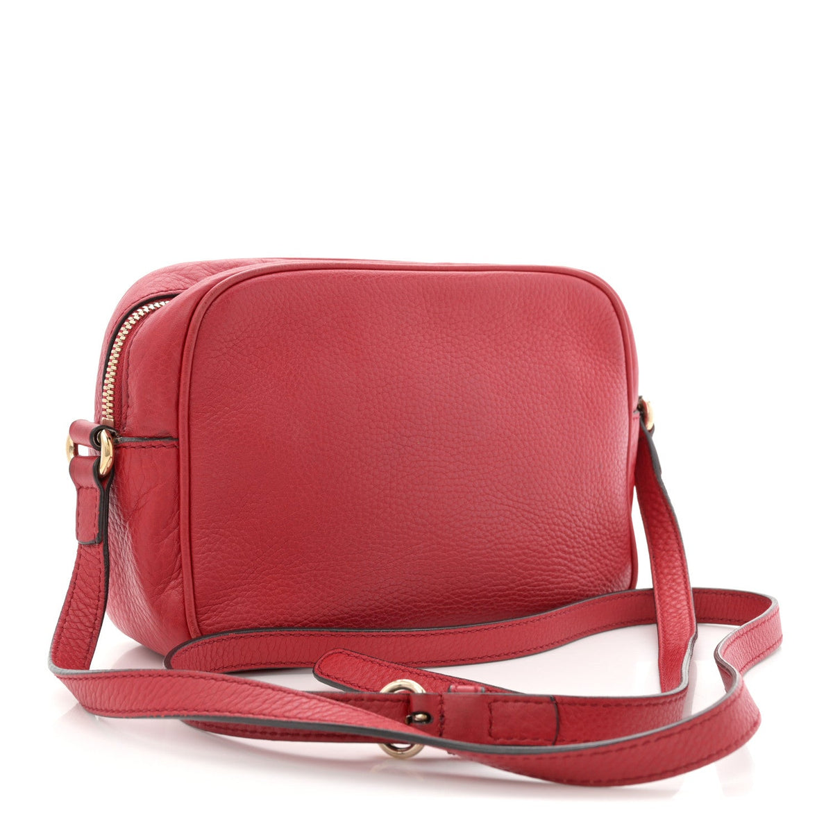 Pebbled Calfskin Small Soho Disco Bag Vibrant Red product image 3, provided for visual reference and product detail review