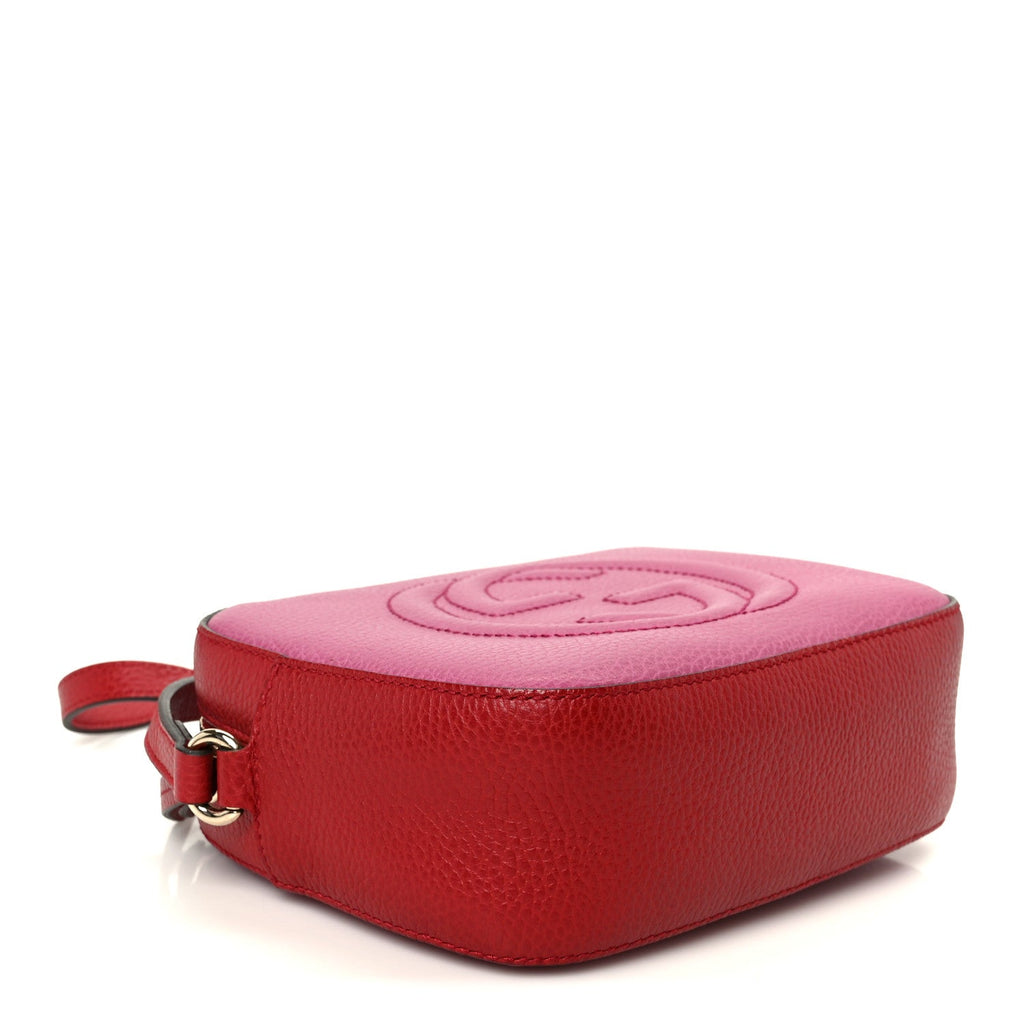 Dollar Calfskin Bi-Color Small Soho Disco Bag New Rosette Hibiscus Red product image 4, provided for visual reference and
