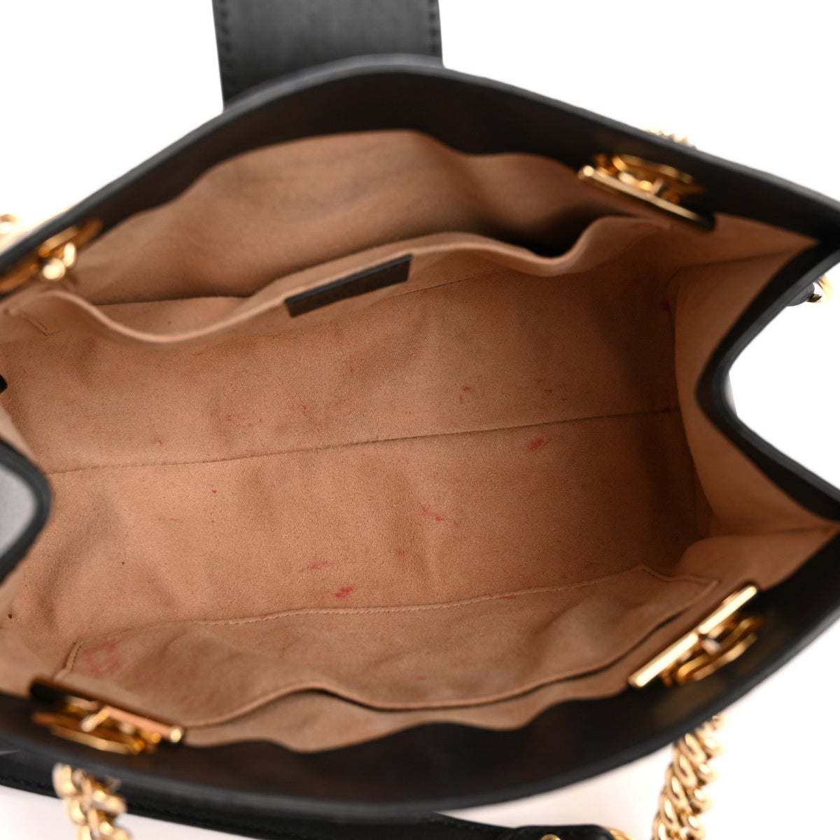 GG Supreme Monogram Bees Small Padlock Tote Beige Oro Black product image 5, provided for visual reference and product