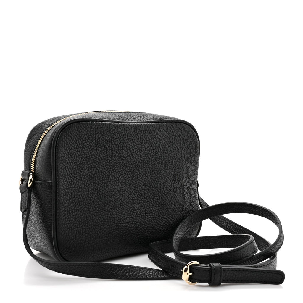 Pebbled Calfskin Small Soho Disco Bag Black product image 3, provided for visual reference and product detail review