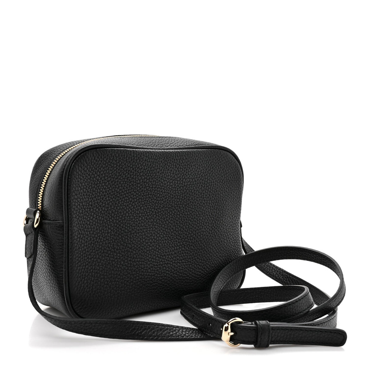 Pebbled Calfskin Small Soho Disco Bag Black product image 3, provided for visual reference and product detail review