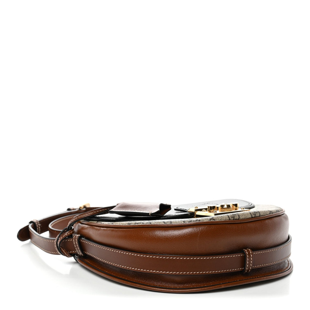 GG Supreme Monogram Calfskin Small Padlock Messenger Shoulder Bag Beige Black Cuir product image 4, provided for visual