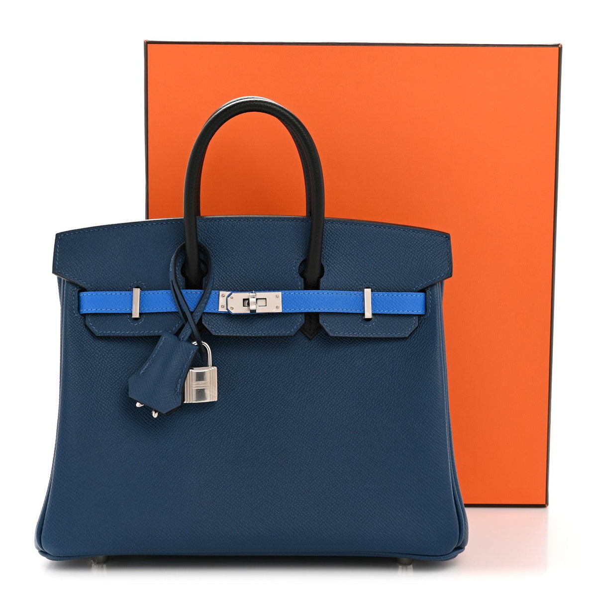 Epsom Tri-Color Birkin 25 Deep Bleu Bleu Hydra Black product image 13, provided for visual reference and product detail