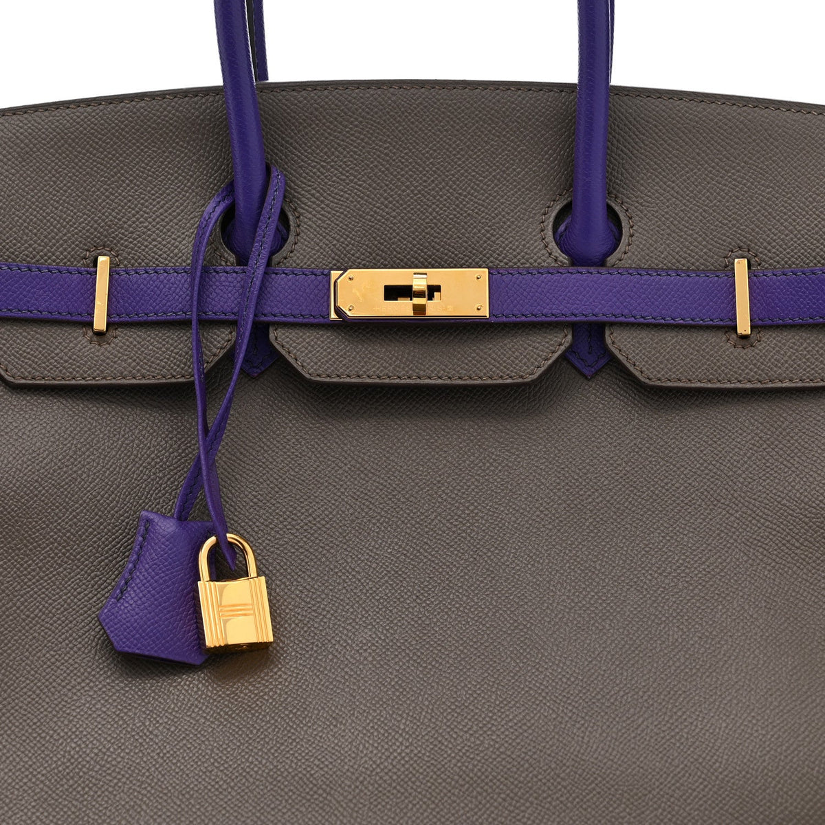 Epsom Bi-Color Horseshoe Birkin 35 Etain Crocus product image 8, provided for visual reference and product detail review