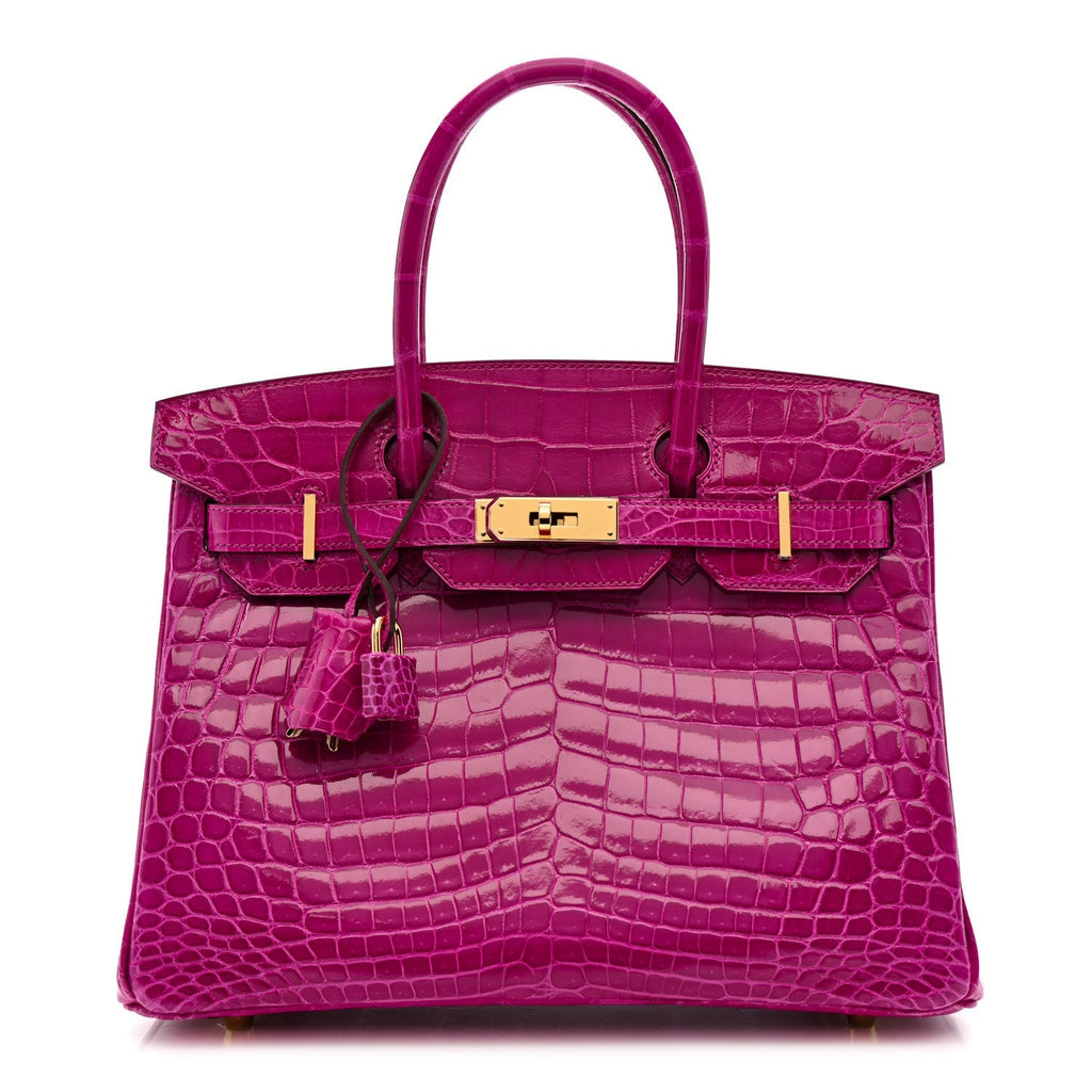 Shiny Niloticus Crocodile Birkin 30 Rose Scheherazade product image 1, provided for visual reference and product detail