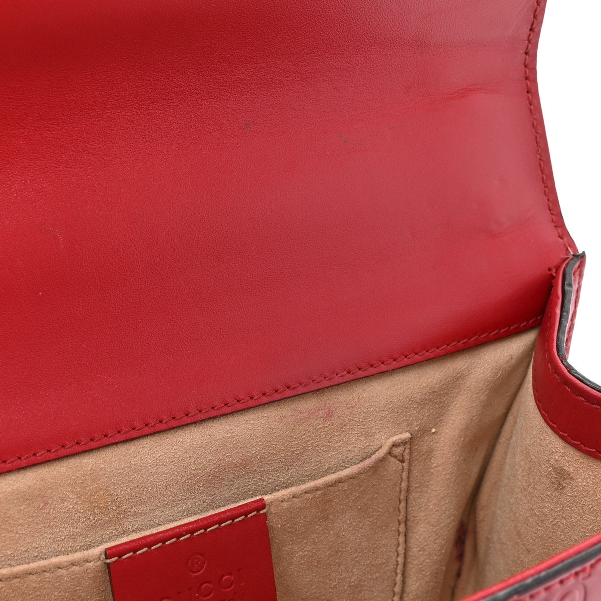 Guccissima Small Padlock Shoulder Bag Hibiscus Red product image 14, provided for visual reference and product detail review