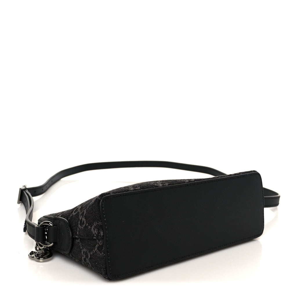Denim Cuoio Harness GG Monogram Small Ophidia Dome Shoulder Bag Black Medium Grey product image 4, provided for visual