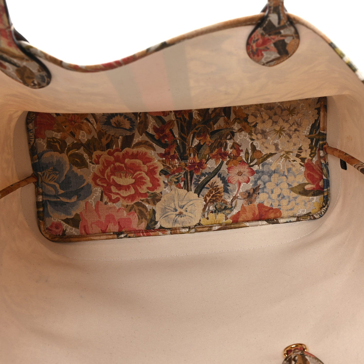 GG Supreme Monogram Water Flora Web Large Ophidia Tote Beige White Multicolor product image 5, provided for visual reference