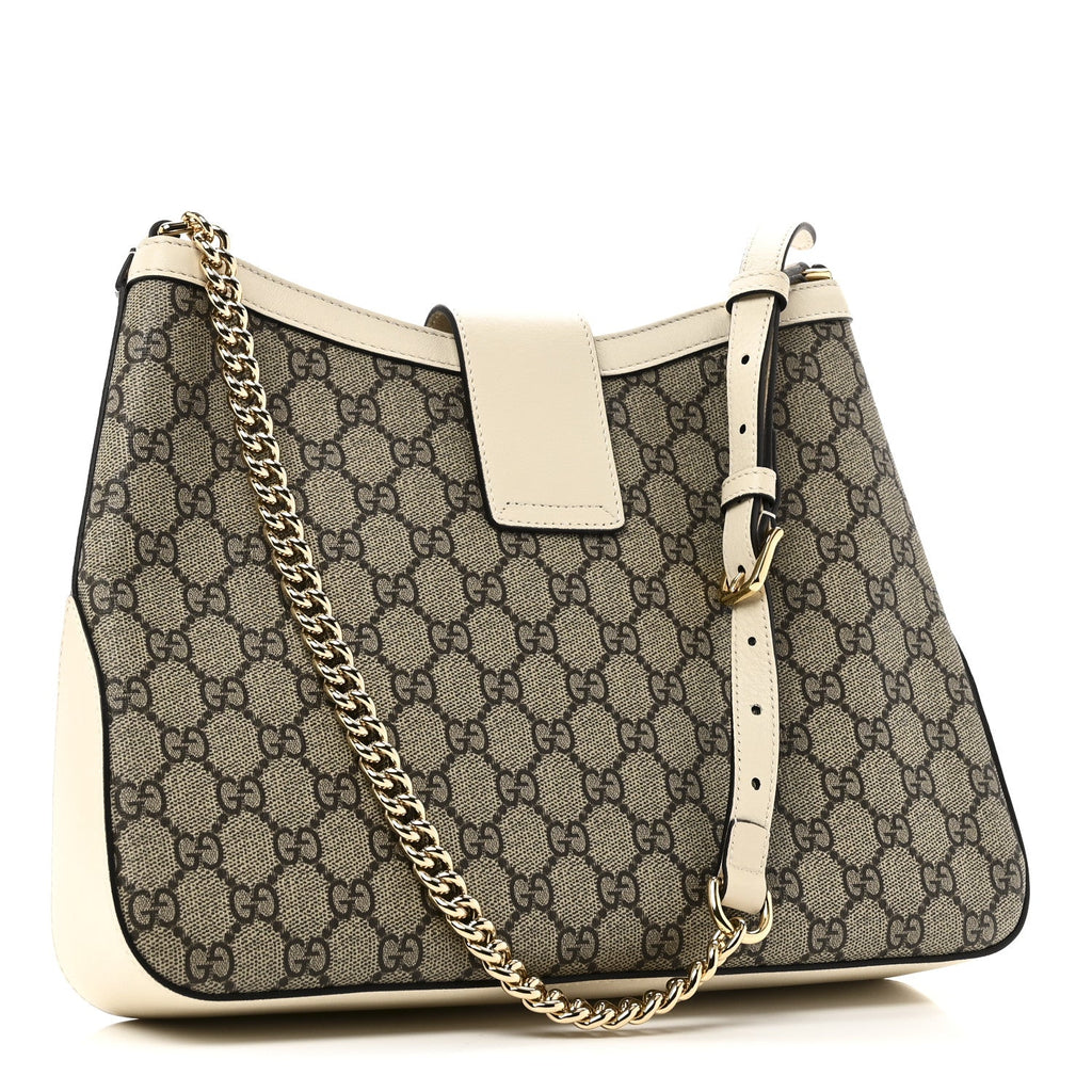 GG Supreme Monogram Moon Calfskin Medium Padlock Shoulder Bag Beige Ebony Mystic White product image 3, provided for visual