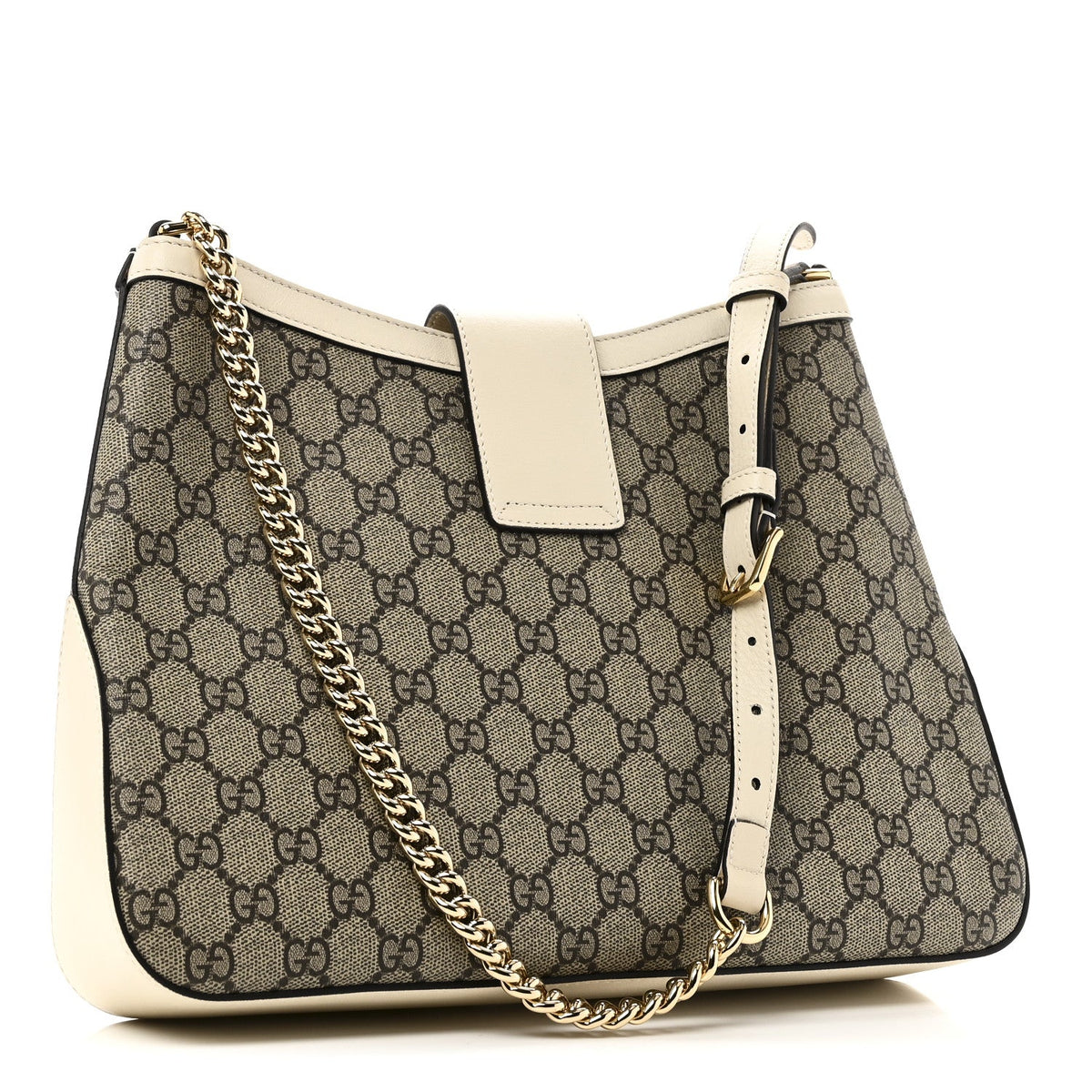 GG Supreme Monogram Moon Calfskin Medium Padlock Shoulder Bag Beige Ebony Mystic White product image 3, provided for visual