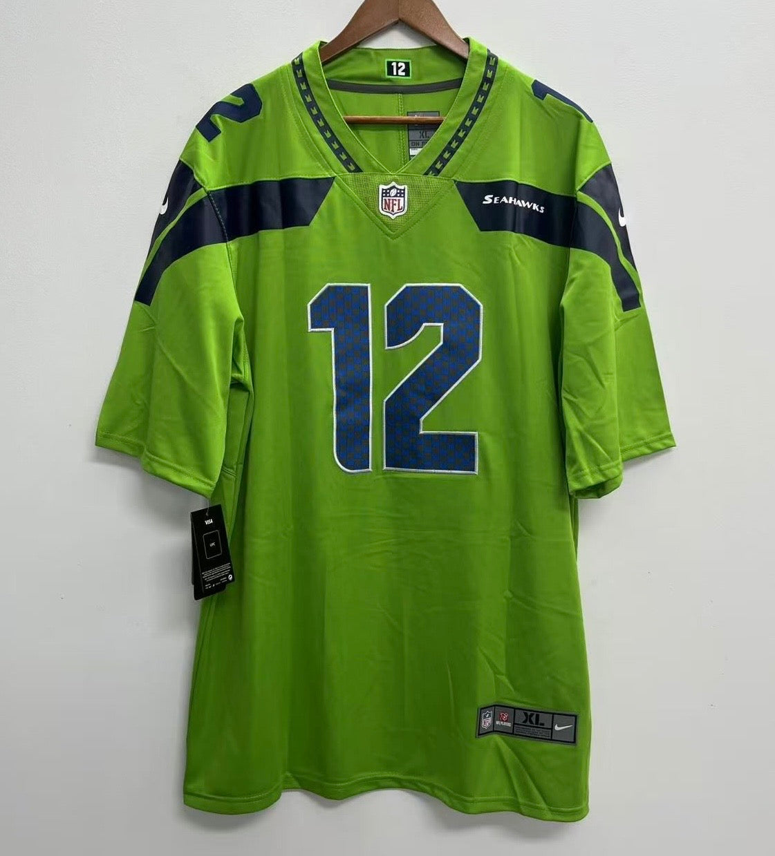 Any name & Number Seattle Seahawks Neon Green NFL Nike product image 2
