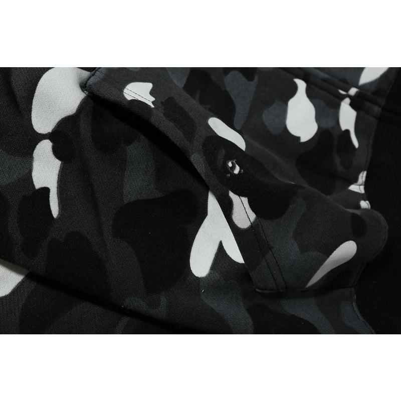 Bathing Ape Hoodie Autumn and Winter Men Shark Luminous Camouflage Brushed Shark Sweater Men Hooded Casual Coat product
