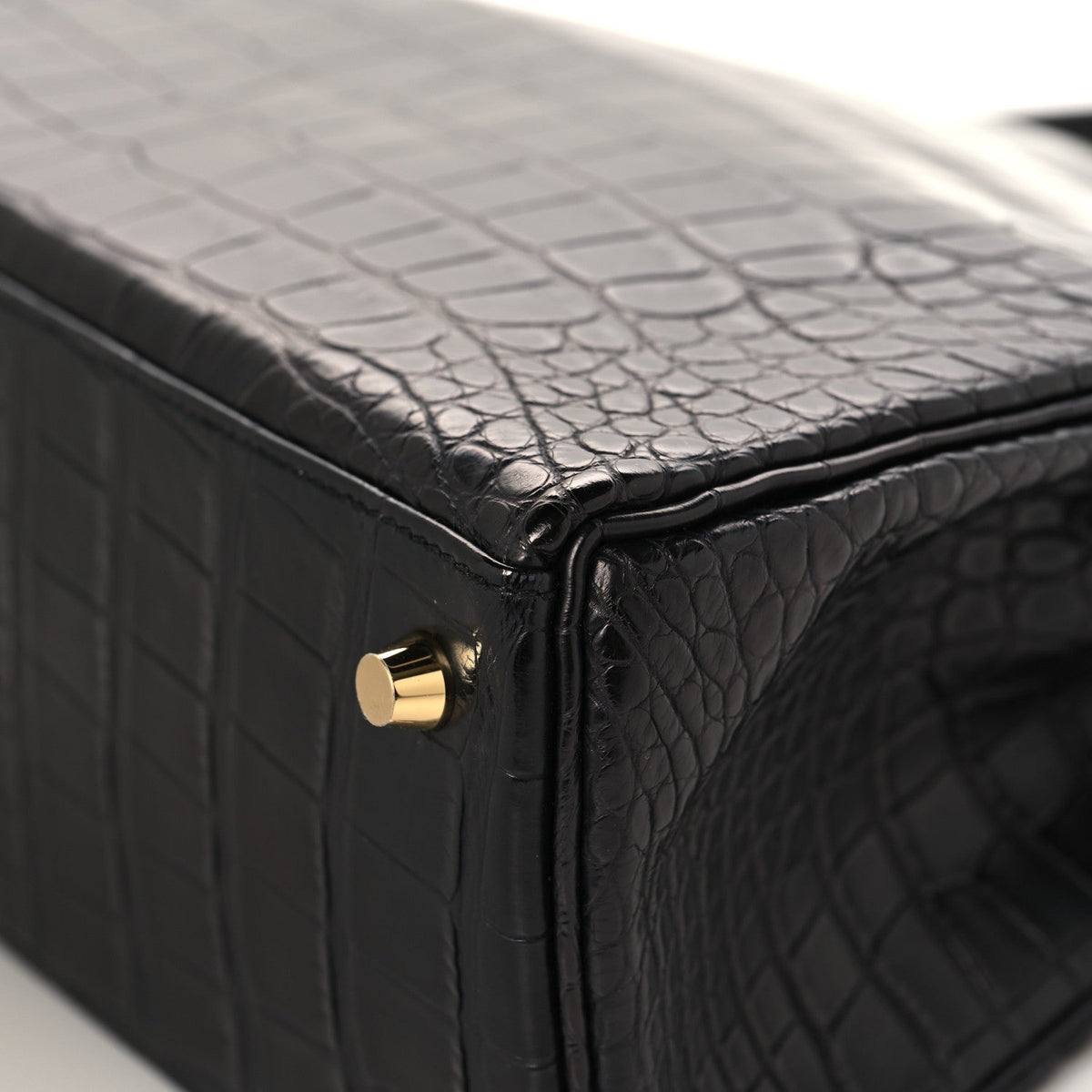 Matte Alligator Kelly Retourne 28 Black product image 9, provided for visual reference and product detail review