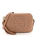 Pebbled Calfskin Small Soho Disco Bag Camelia product image 1, provided for visual reference and product detail review