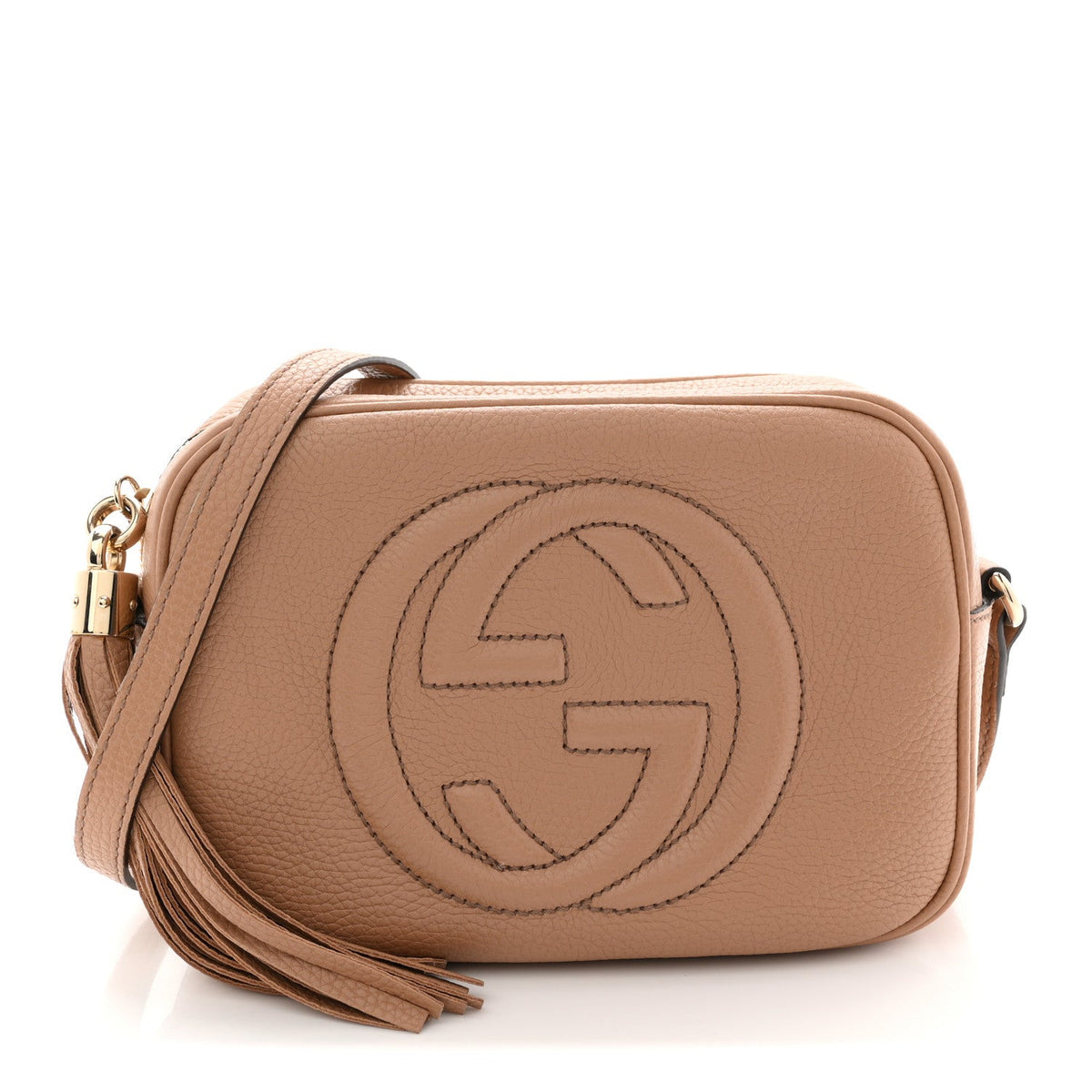 Pebbled Calfskin Small Soho Disco Bag Camelia product image 1, provided for visual reference and product detail review
