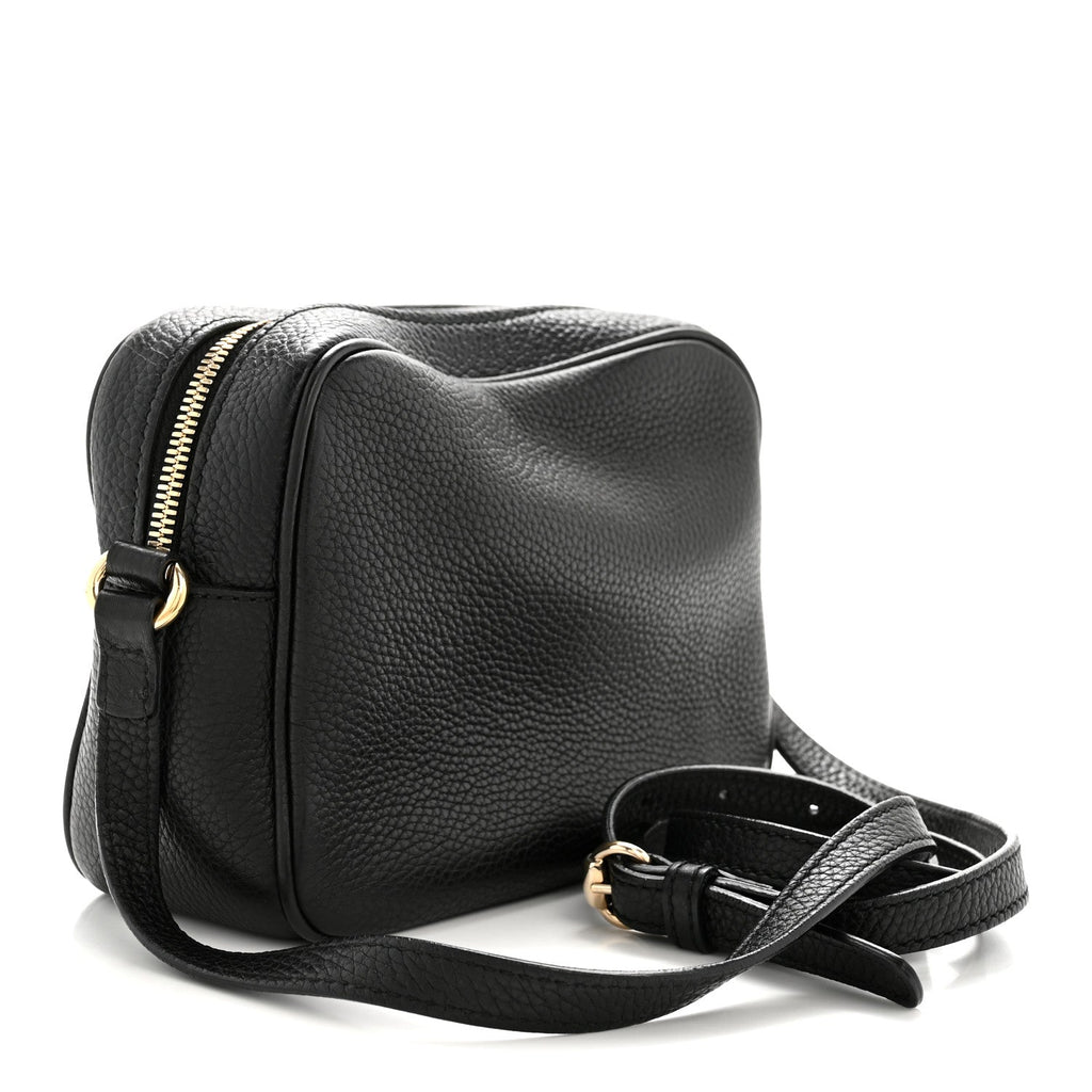 Pebbled Calfskin Small Soho Disco Bag Black product image 3, provided for visual reference and product detail review
