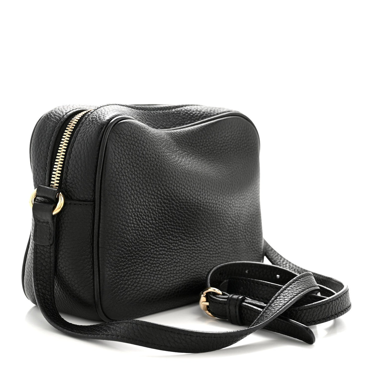 Pebbled Calfskin Small Soho Disco Bag Black product image 3, provided for visual reference and product detail review