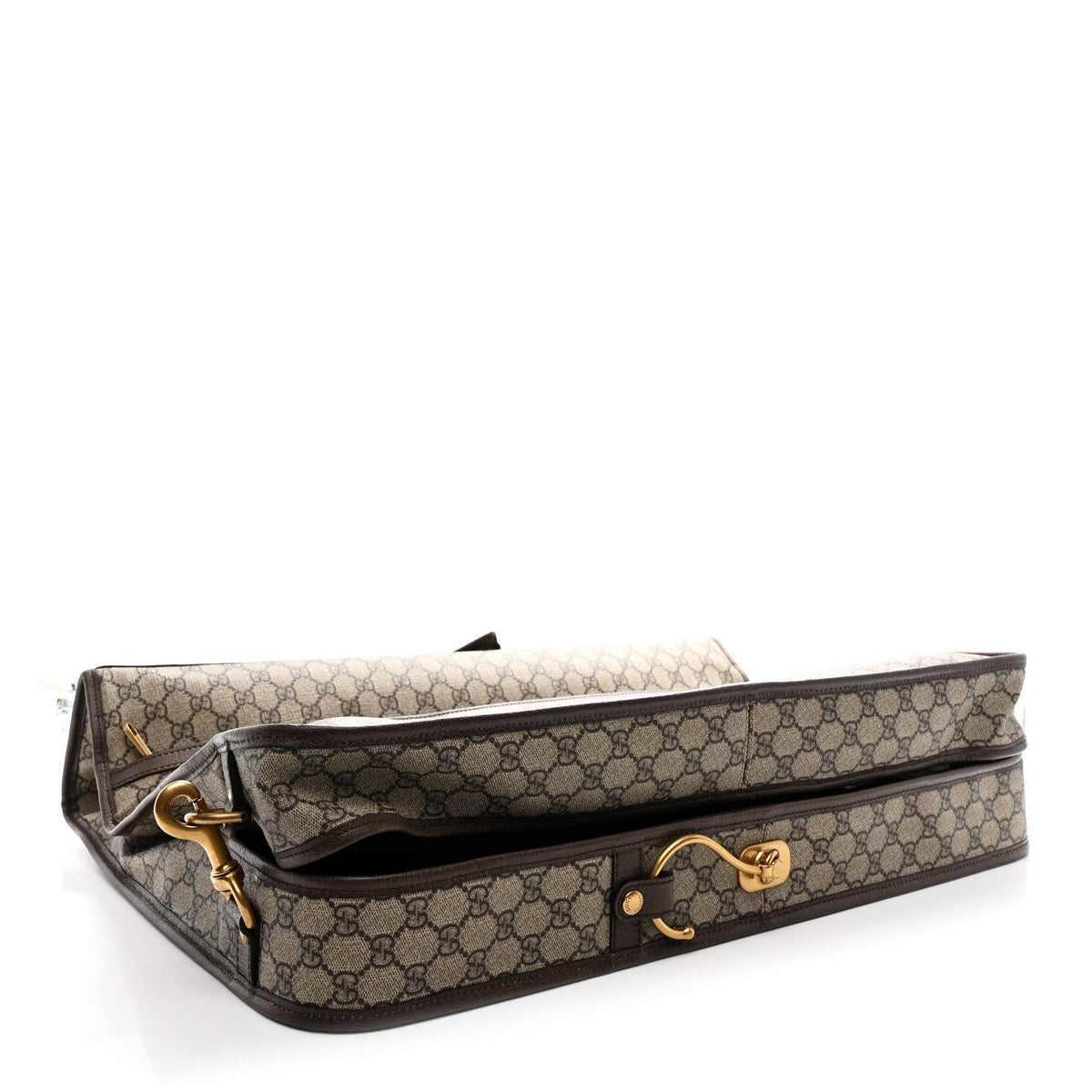 GG Supreme Monogram Textured Dollar Calfskin Web Ophidia Savoy Garment Bag Beige Ebony New Acero product image 3, provided