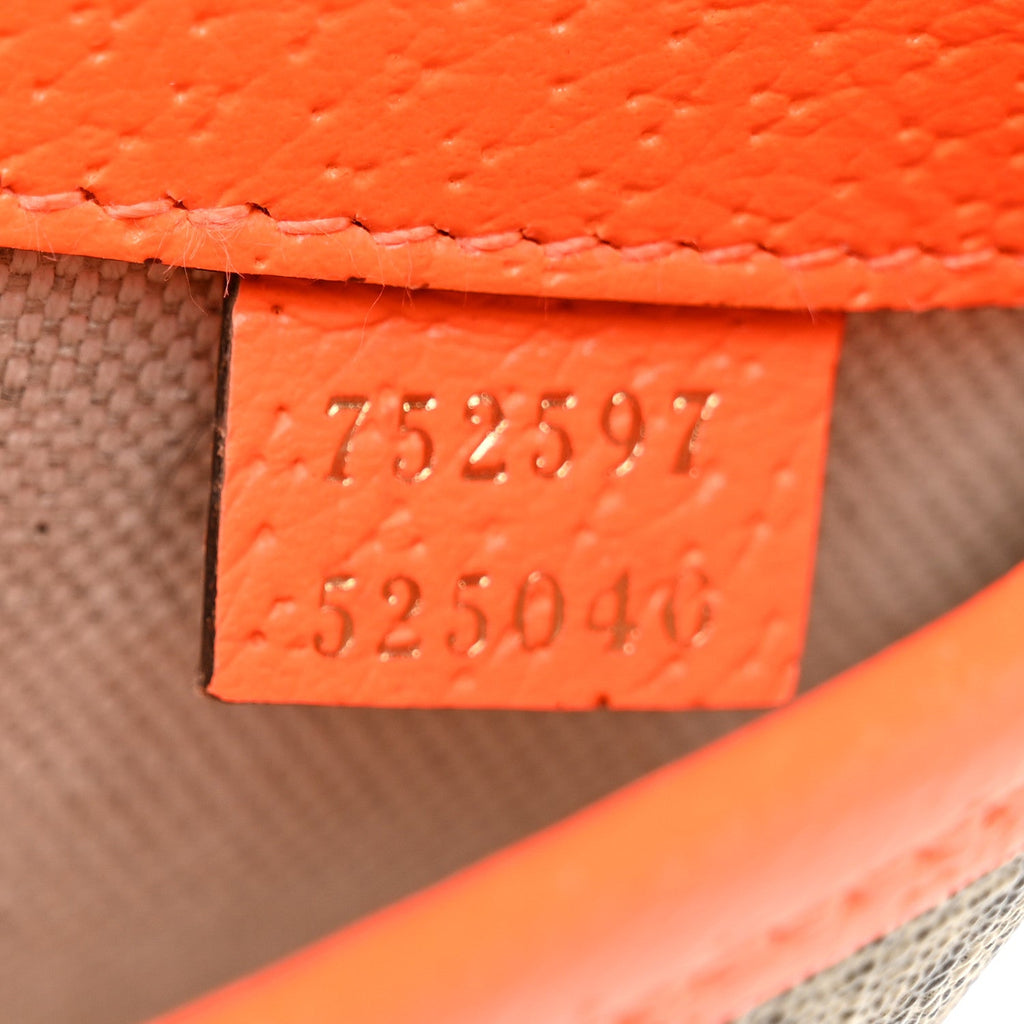GG Supreme Monogram Web Small Ophidia Belt Bag Beige Ebony Orange Fluo product image 7, provided for visual reference and