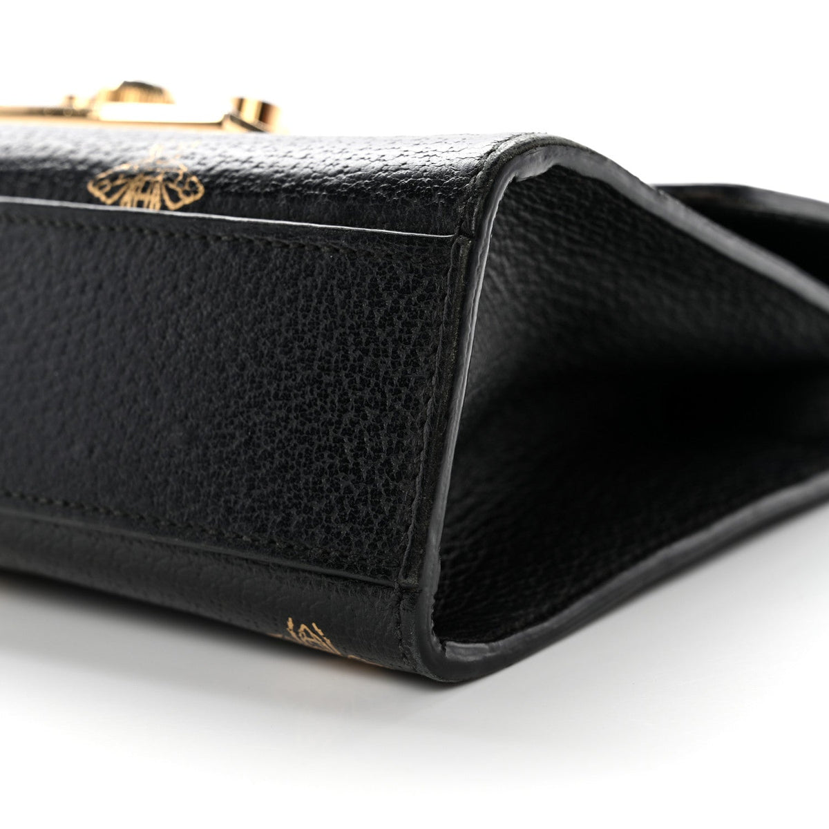 Grained Calfskin Bee Star Small Padlock Shoulder Bag Black product image 10, provided for visual reference and product