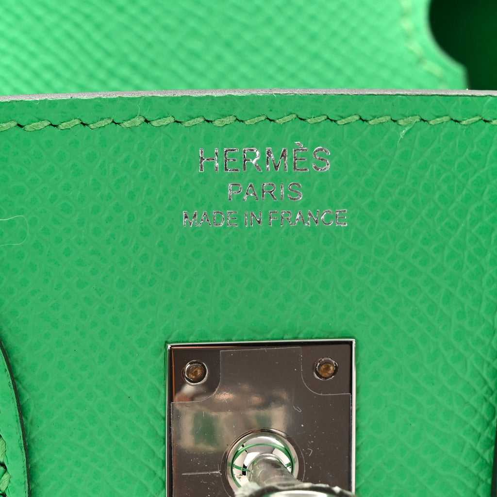 Epsom Birkin Sellier 25 Vert Comics product image 6, provided for visual reference and product detail review