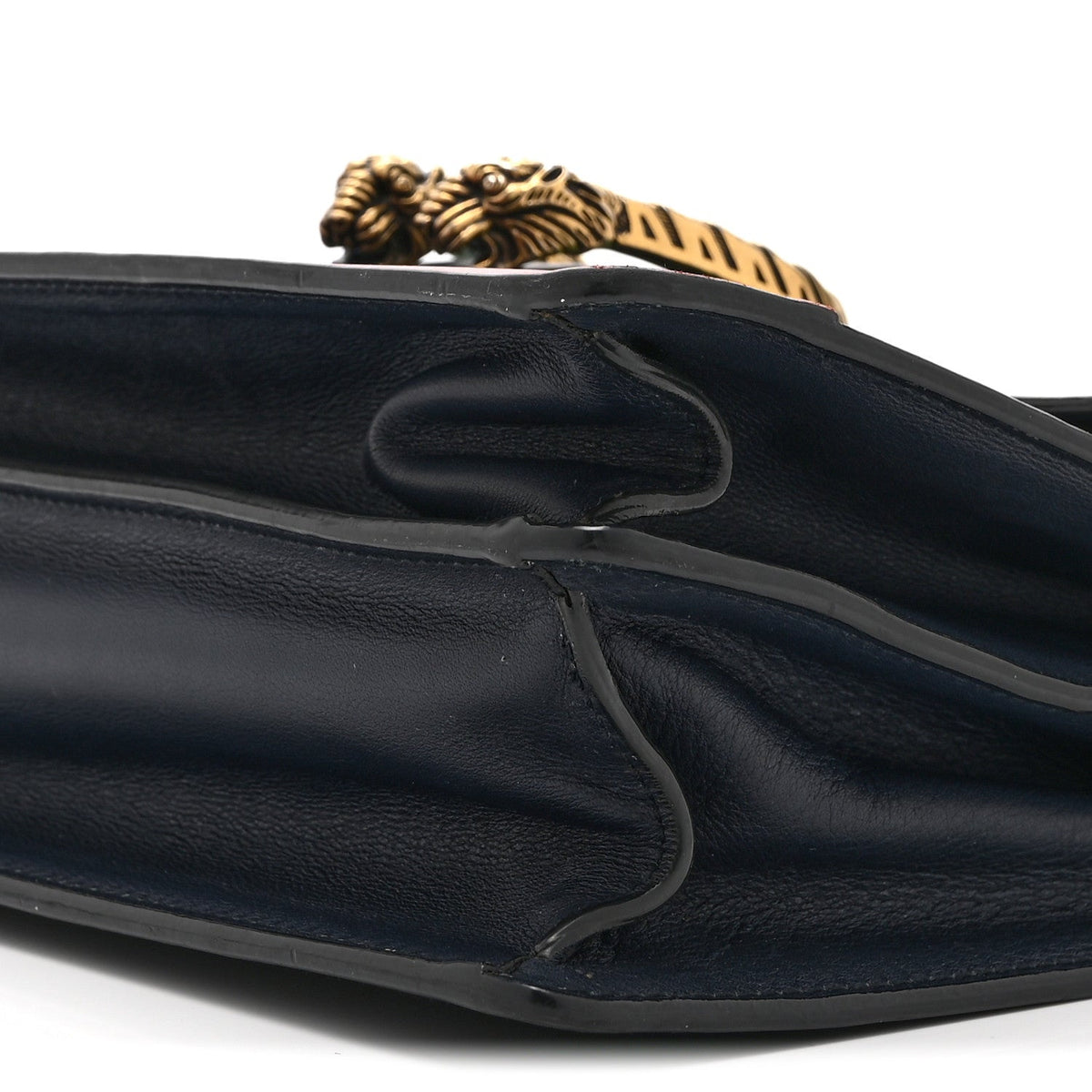 Moon Calfskin Bamboo Web Medium Dionysus Top Handle Bag Blue Emerald Hibiscus Red product image 10, provided for visual