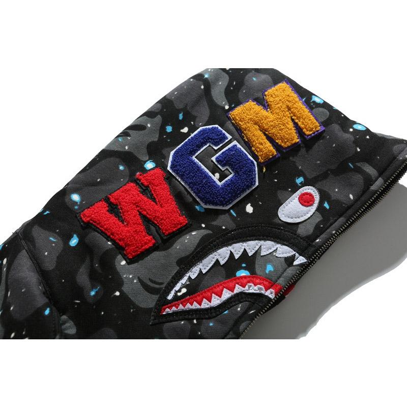 Bathing Ape Hoodie Autumn and Winter Men Shark Luminous Camouflage Brushed Shark Sweater Men Hooded Casual Coat product